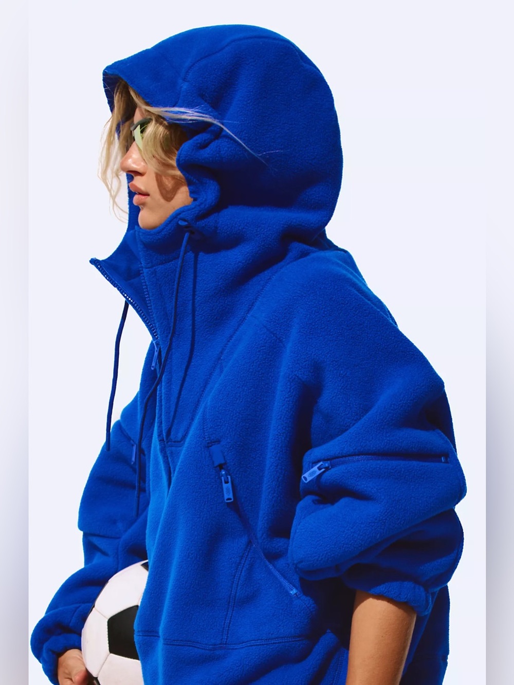 Free people Wild And Free Fleece Pullover electric blue